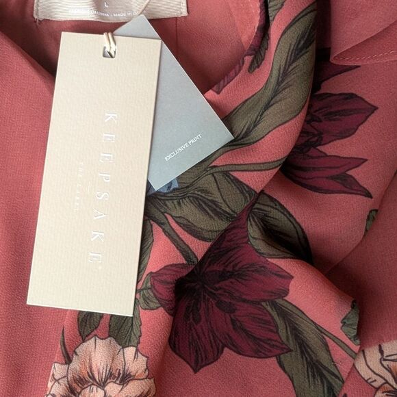 NWT Keepsake Floral Asymmetrical Chiffon Dress L - Picture 12 of 16